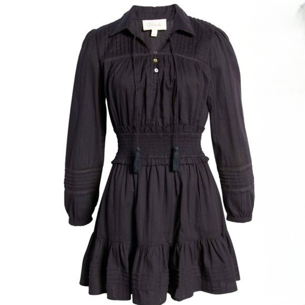 Cleobella Farlow Long Sleeve Organic Cotton Black Minidress CBK Cocktails / SZ S - Picture 13 of 16